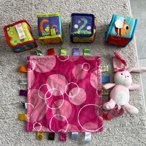 *LIKE NEW* Baby Bundle- Bright Starts Blocks, Taggies Blanket, Carter's Teether